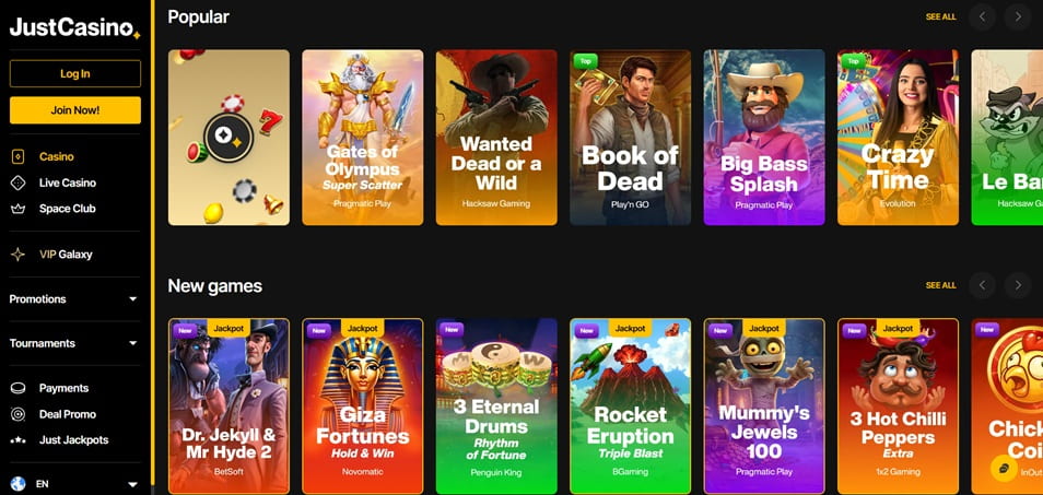 JustCasino crypto casinos